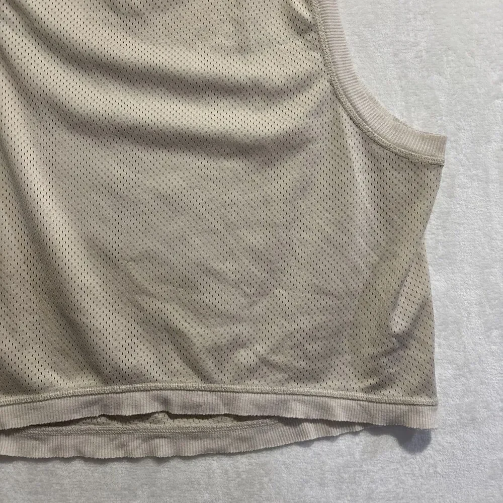 Free People FP Movement Love Mesh Tank Cream Ivory Raw Hem Women's Size Small